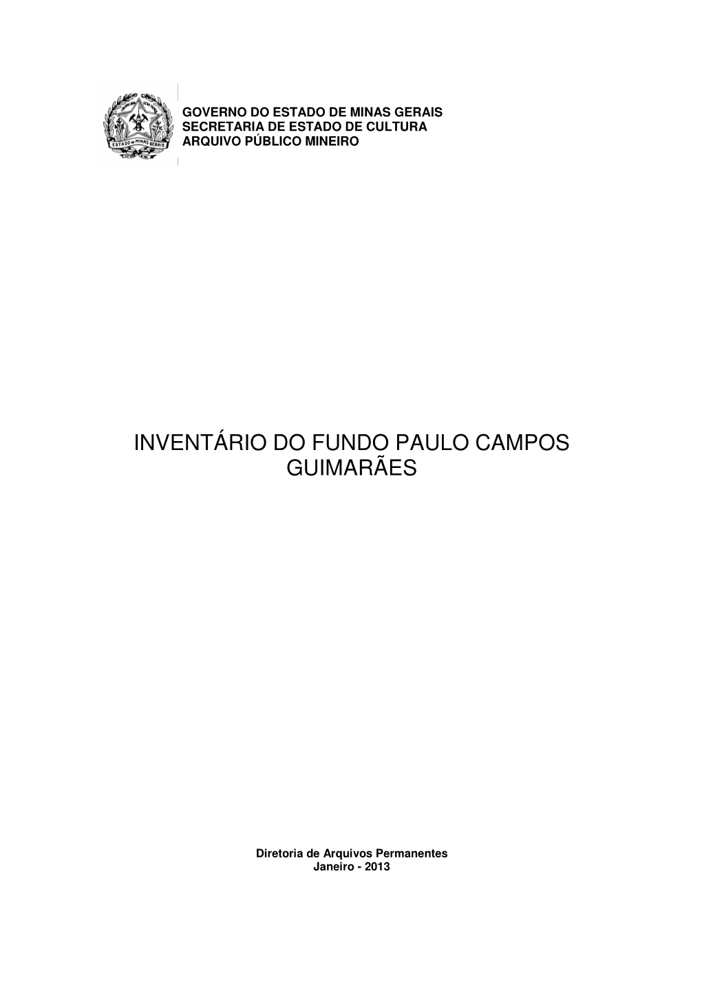 Inventário Do Fundo Paulo Campos Guimarães