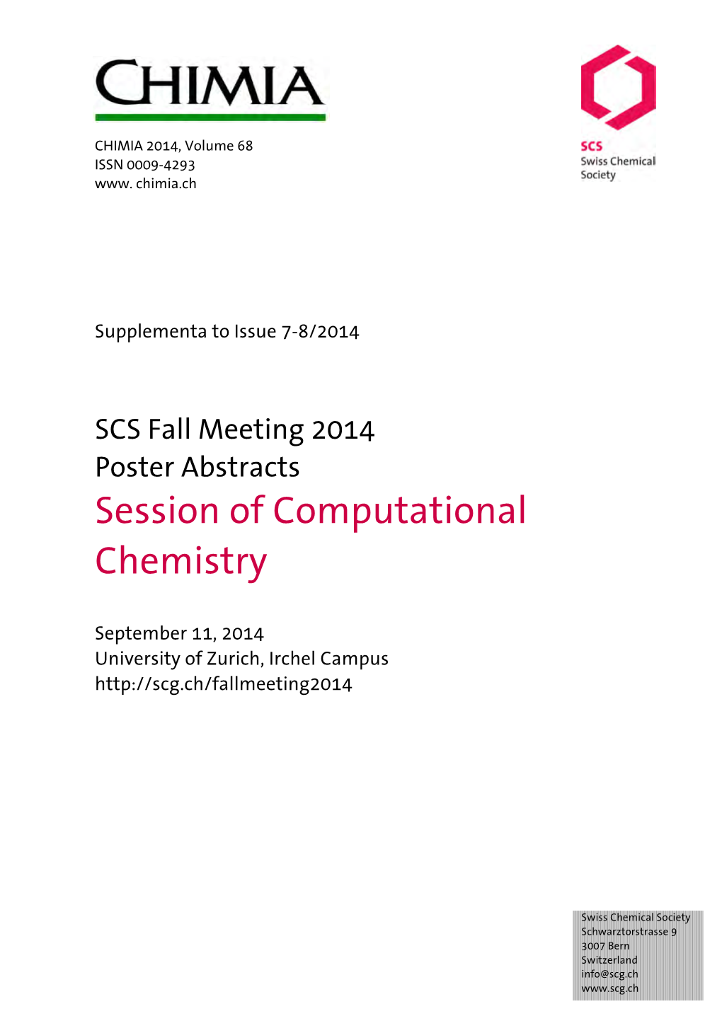 Session of Computational Chemistry