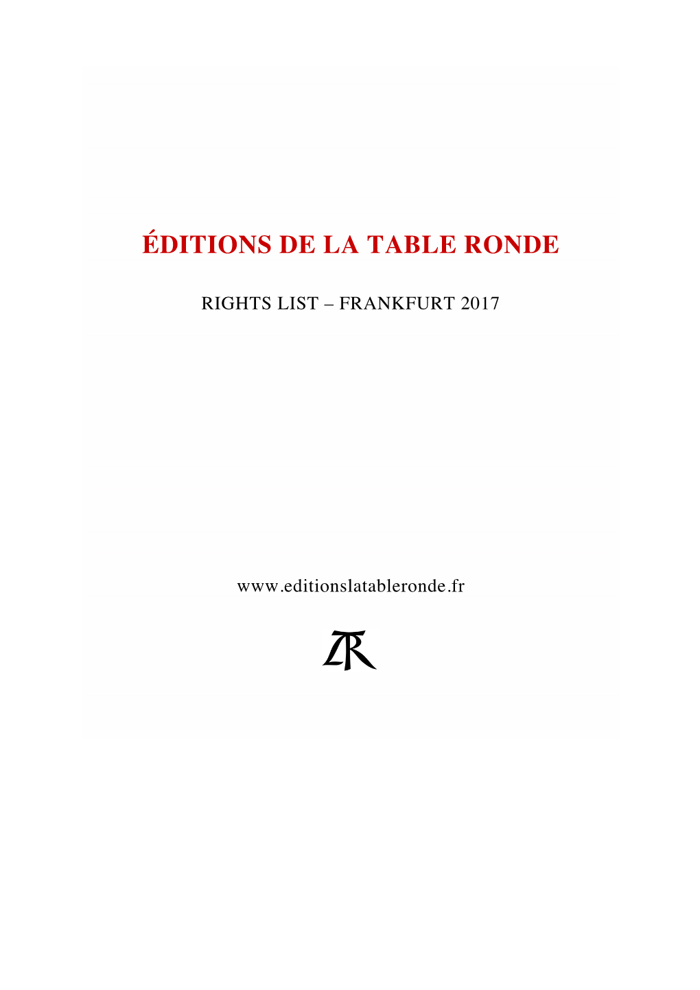 Éditions De La Table Ronde