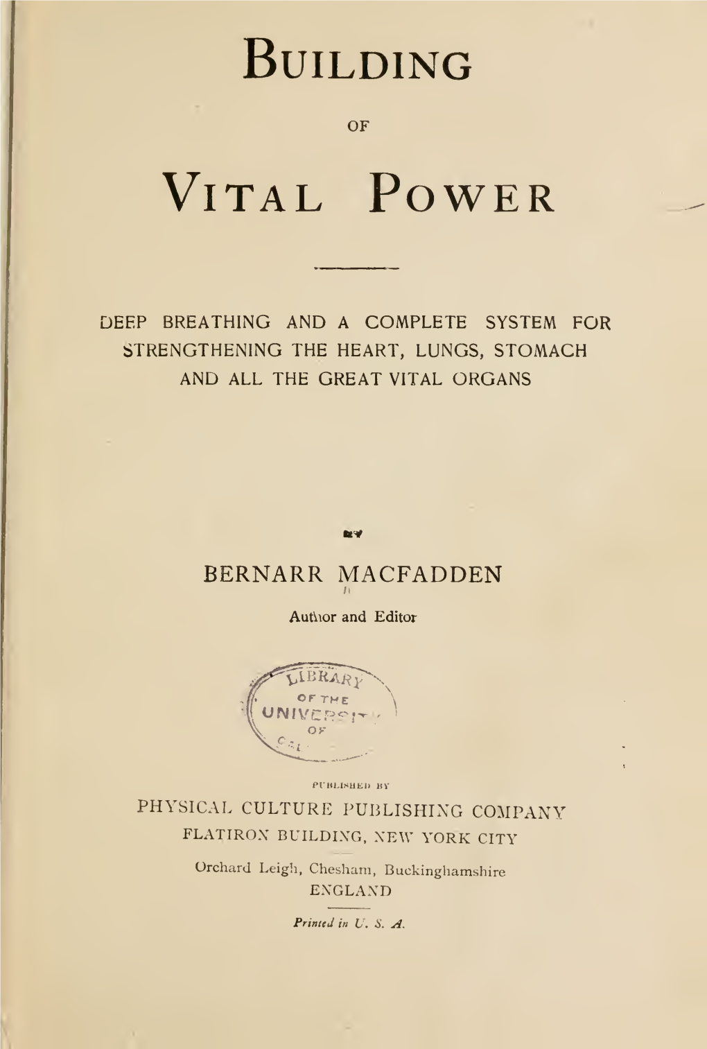 Building of Vital Power