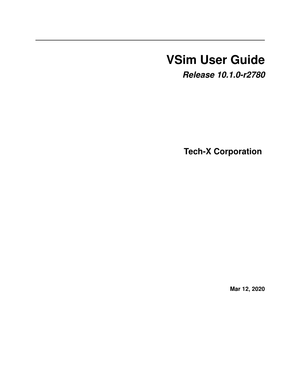 Vsim User Guide Release 10.1.0-R2780