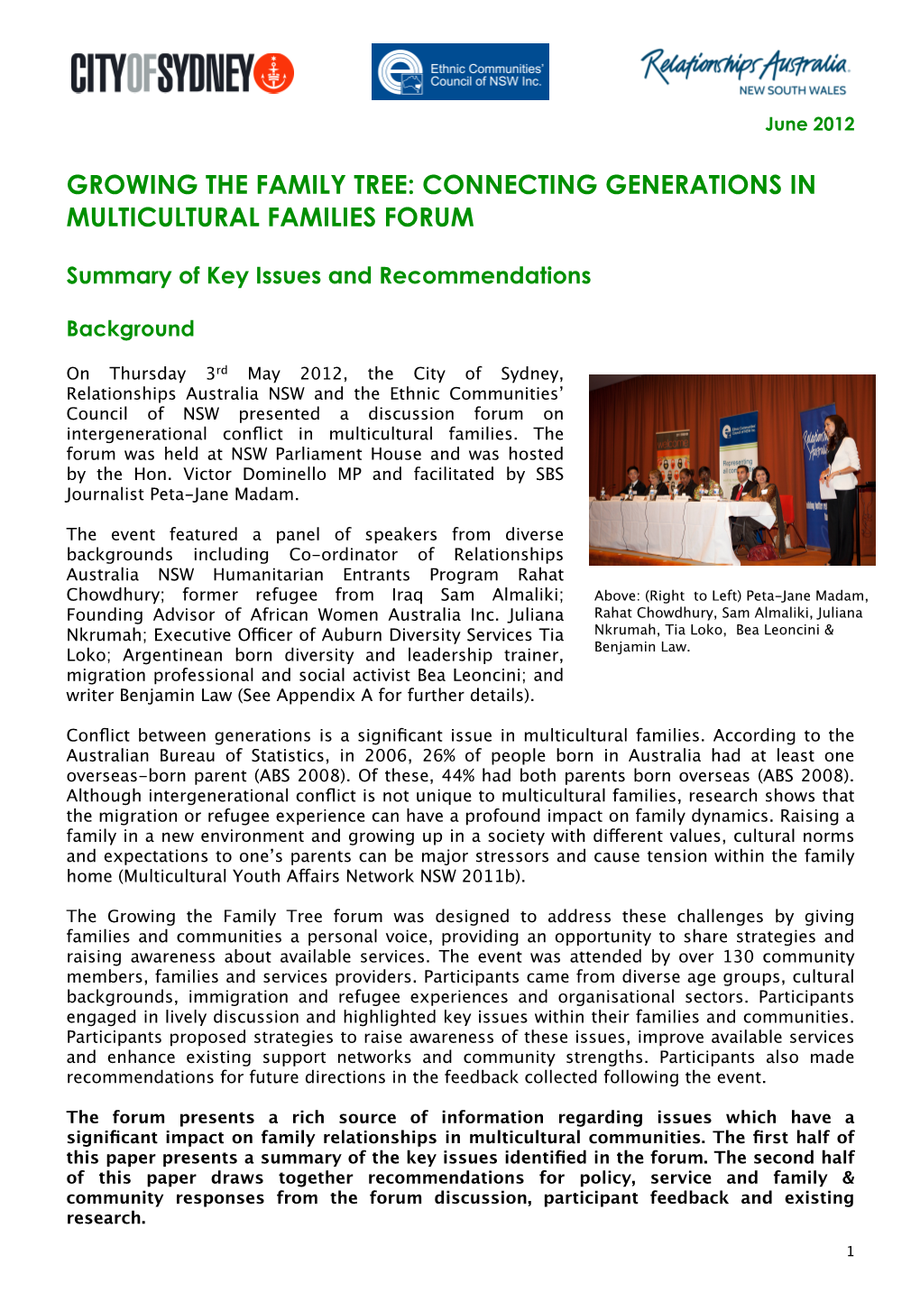 Growing the Family Tree: Connecting Generations in Multicultural Families Forum