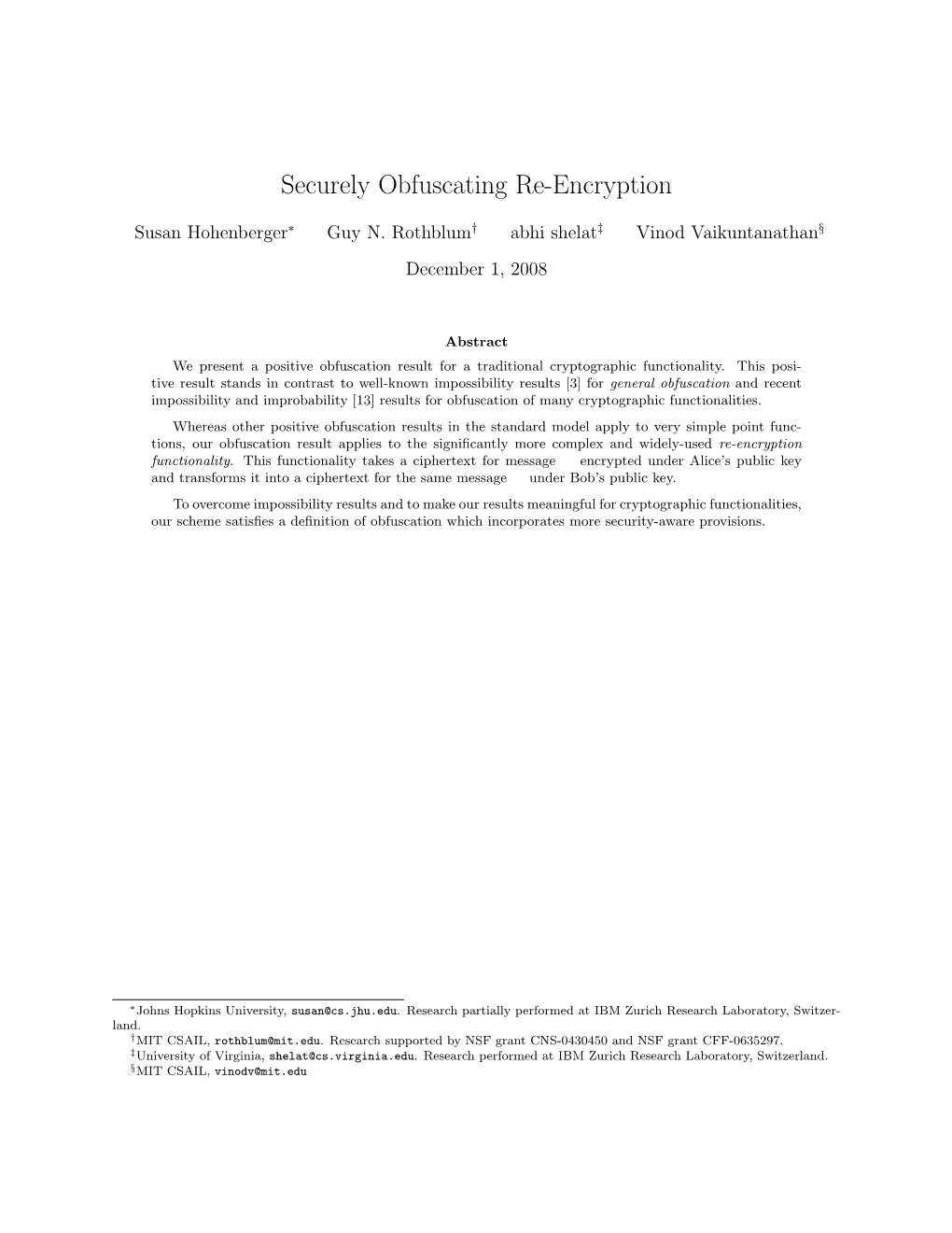 Securely Obfuscating Re-Encryption