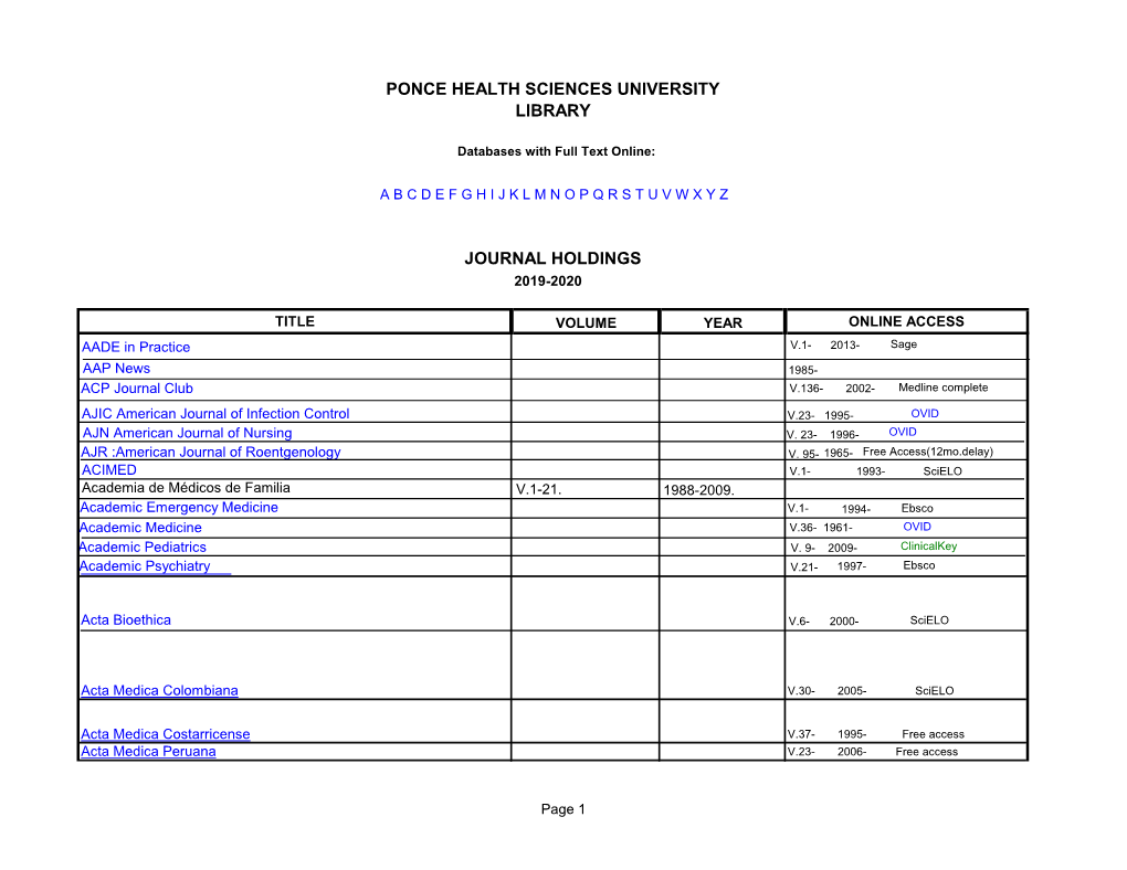 Journal Holdings 2019-2020