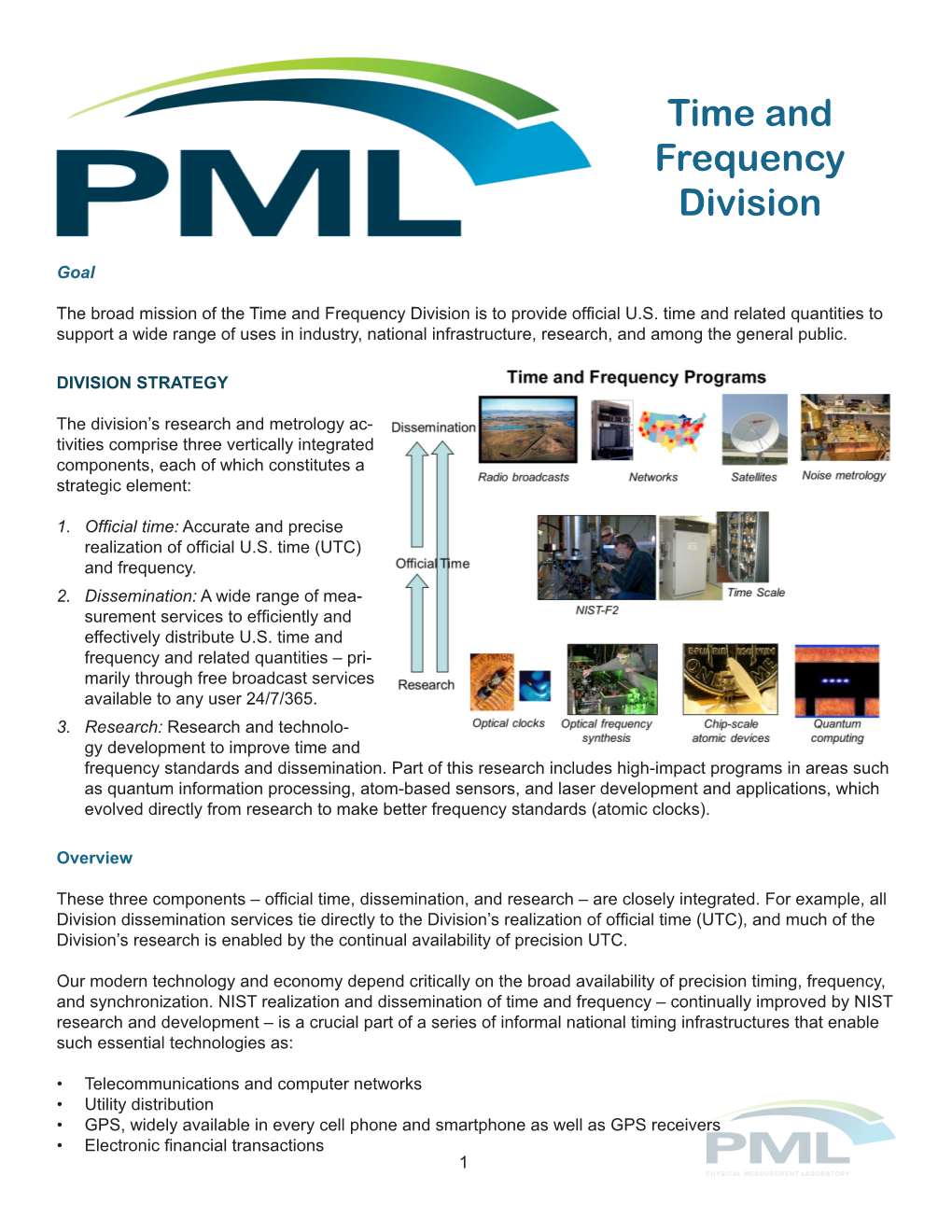 Time and Frequency Division Report