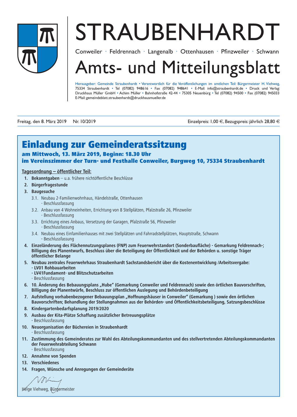 Amts- Und Mitteilungsblatt