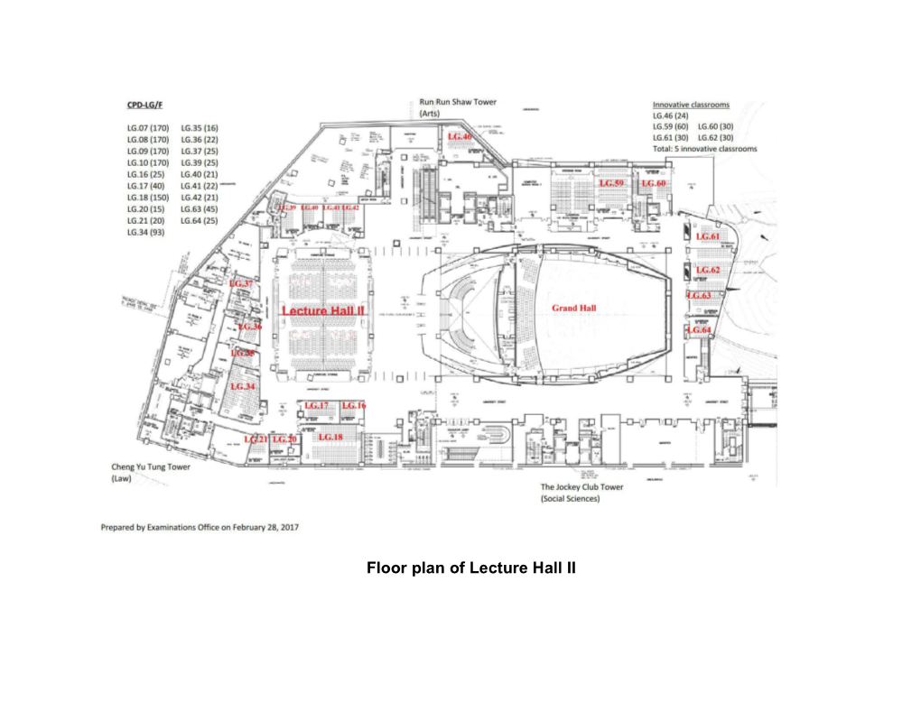 Floor Plan of Lecture Hall II