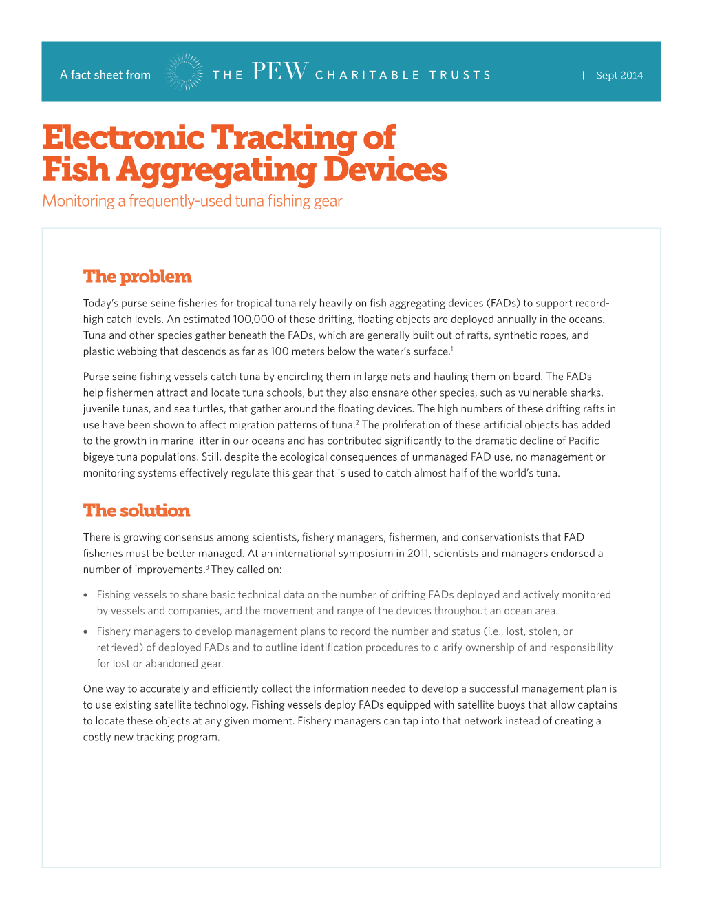 Electronic Tracking of Fish Aggregating Devices (PDF)