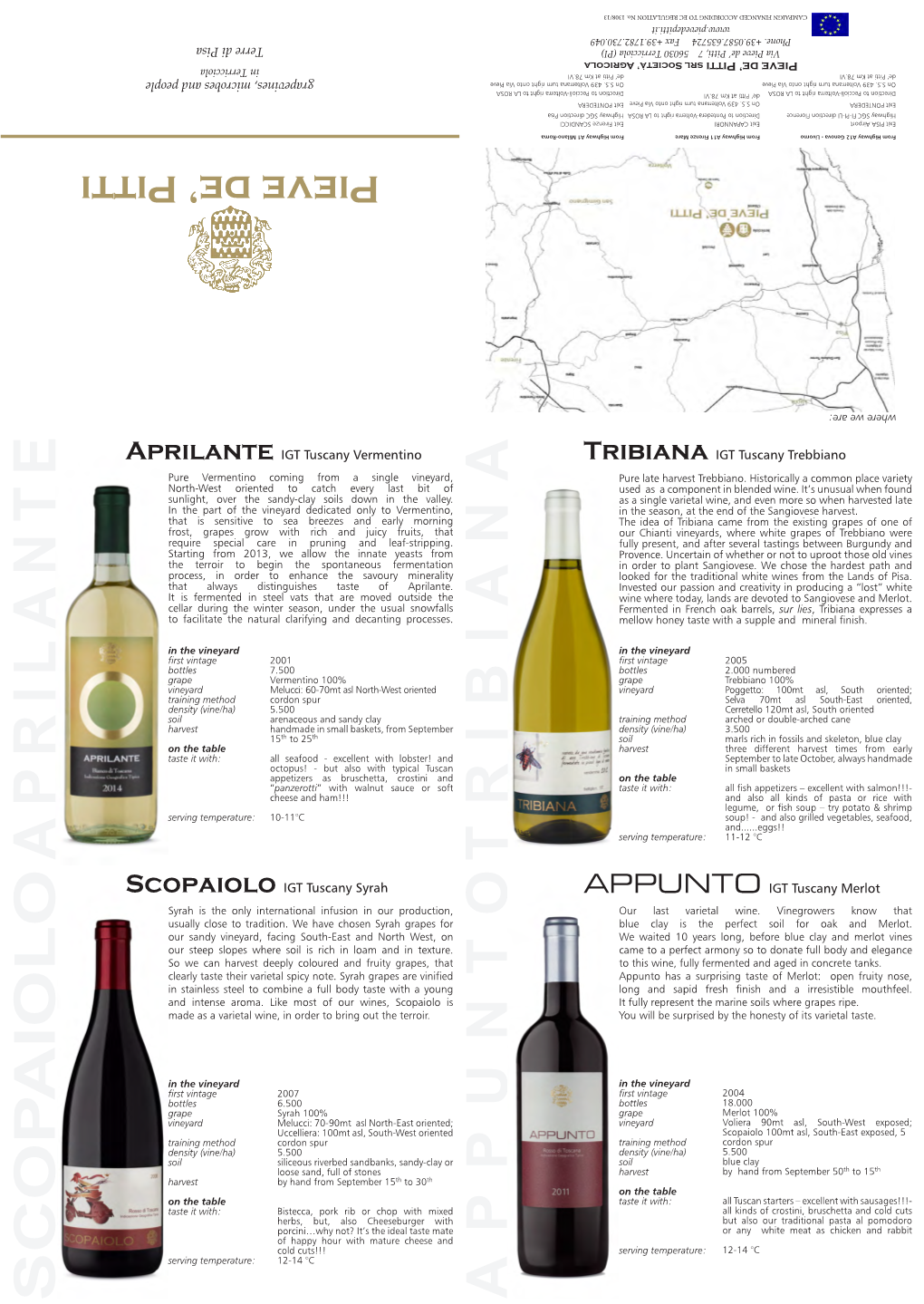 Aprilante IGT Tuscany Vermentino Tribiana IGT Tuscany Trebbiano