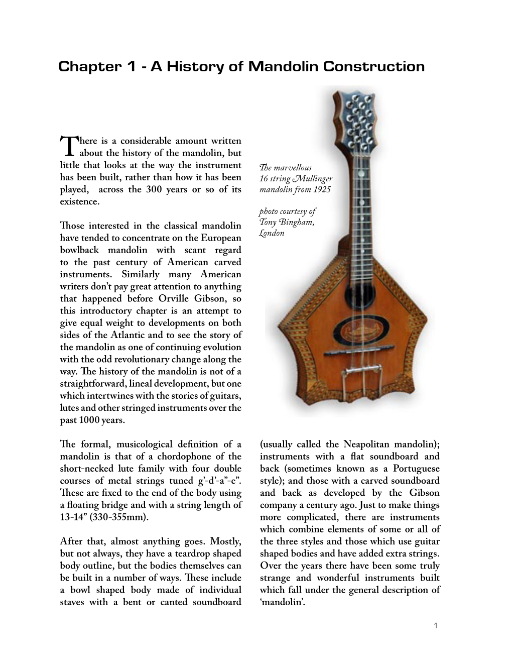 A History of Mandolin Construction