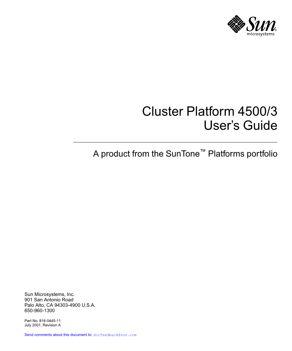 Cluster Platform 4500/3 User's Guide