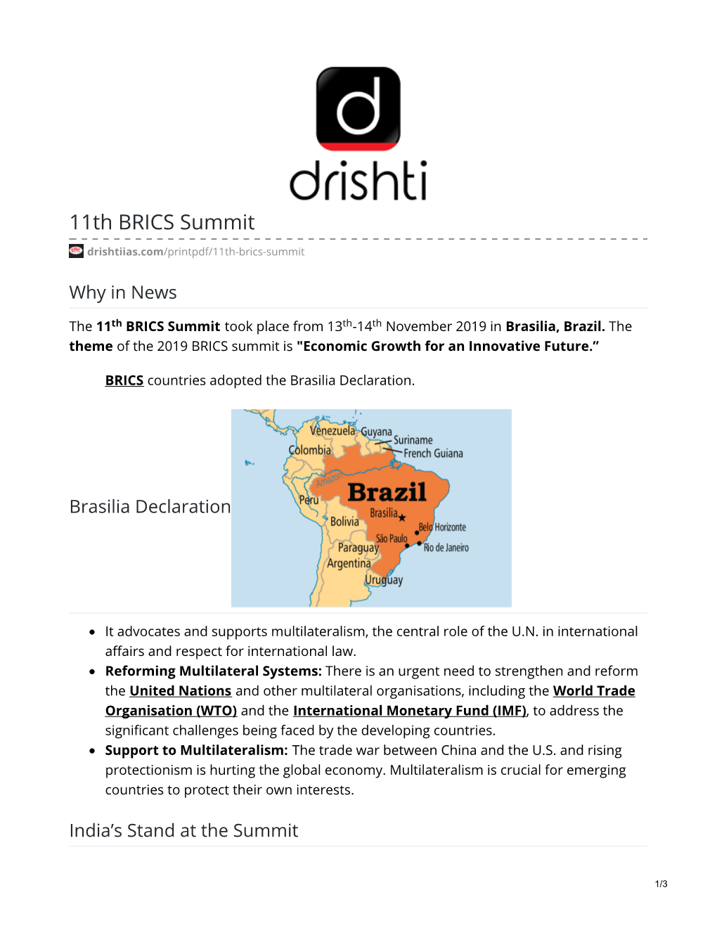 11Th BRICS Summit