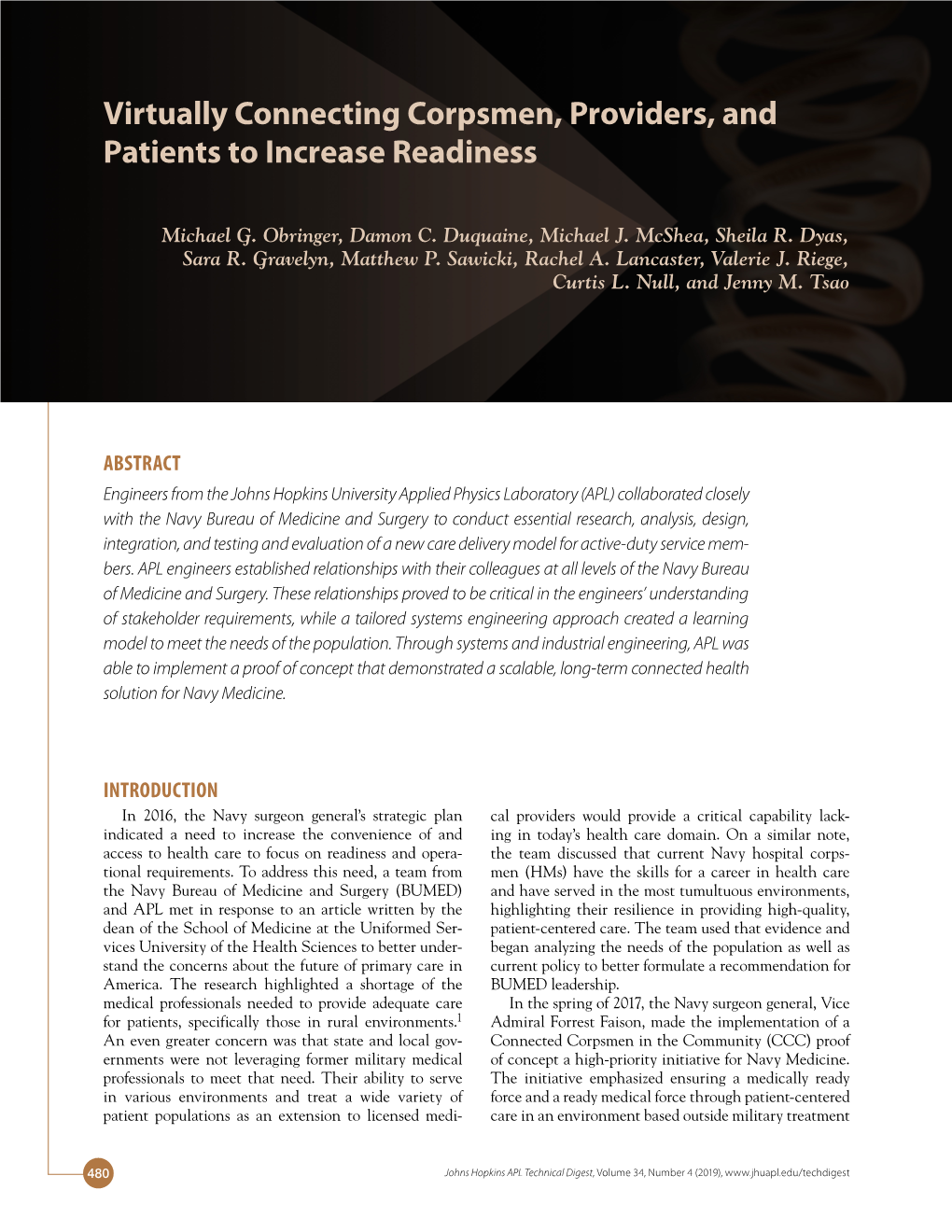 Virtually Connecting Corpsmen, Providers, and Patients to Increase Readiness