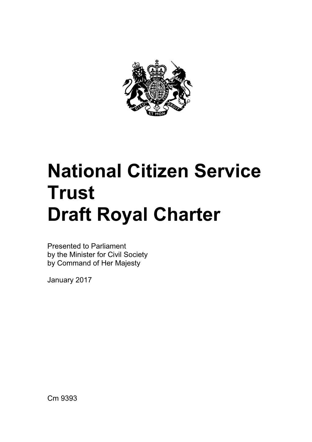 National Citizen Service Trust Draft Royal Charter