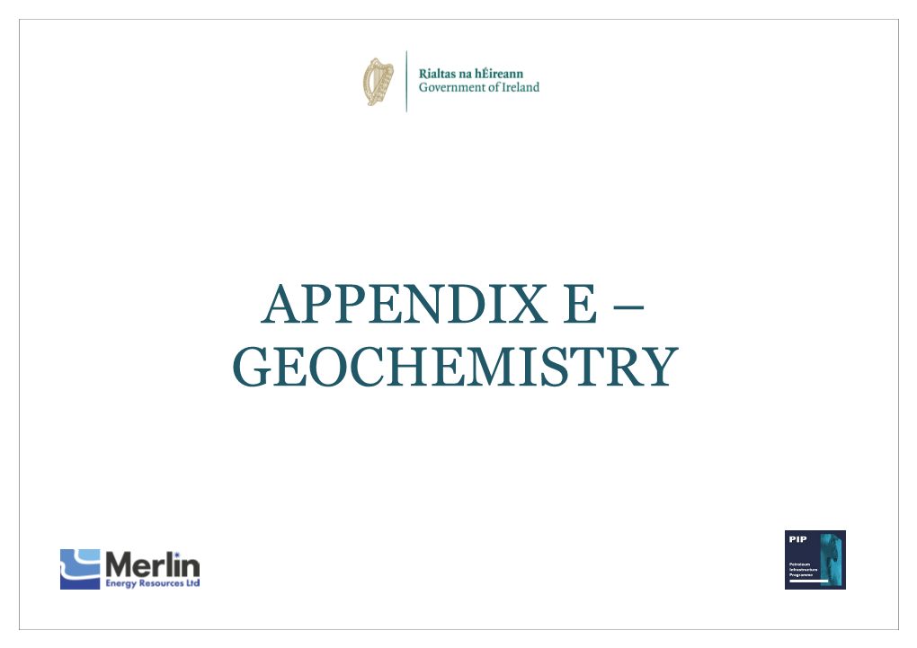 E. Geochemistry