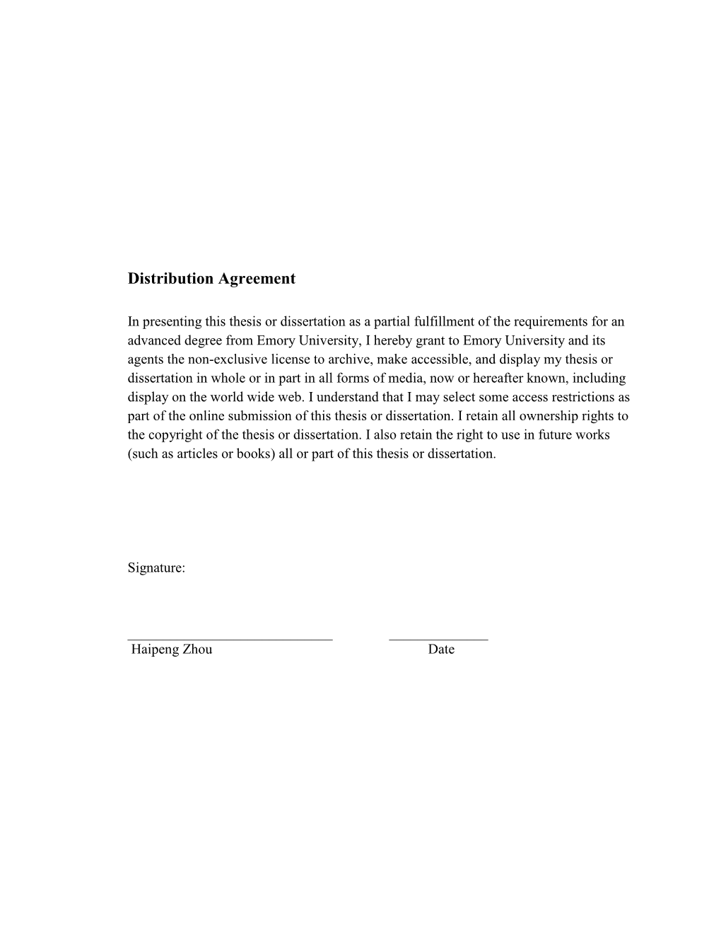 Distribution Agreement