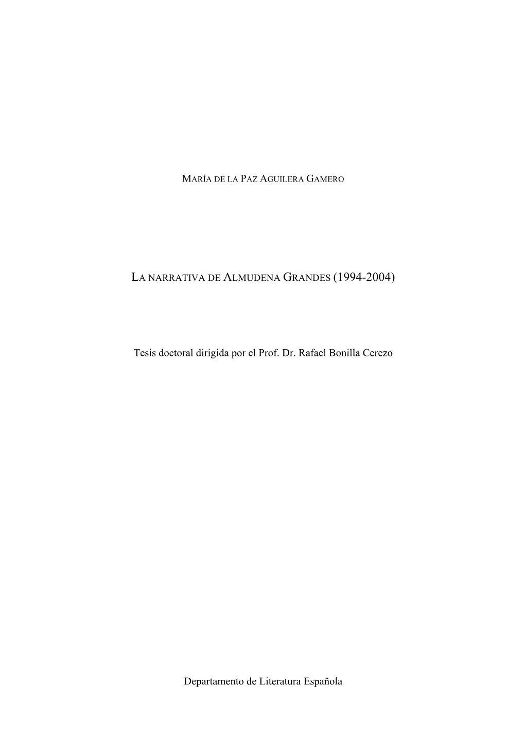 Tesis Doctoral Dirigida Por El Prof. Dr. Rafael Bonilla Cerezo