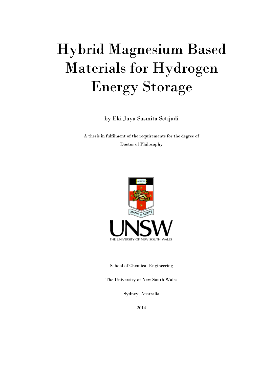 Hybrid Magnesium Based Materials for Hydrogen Energy Storage