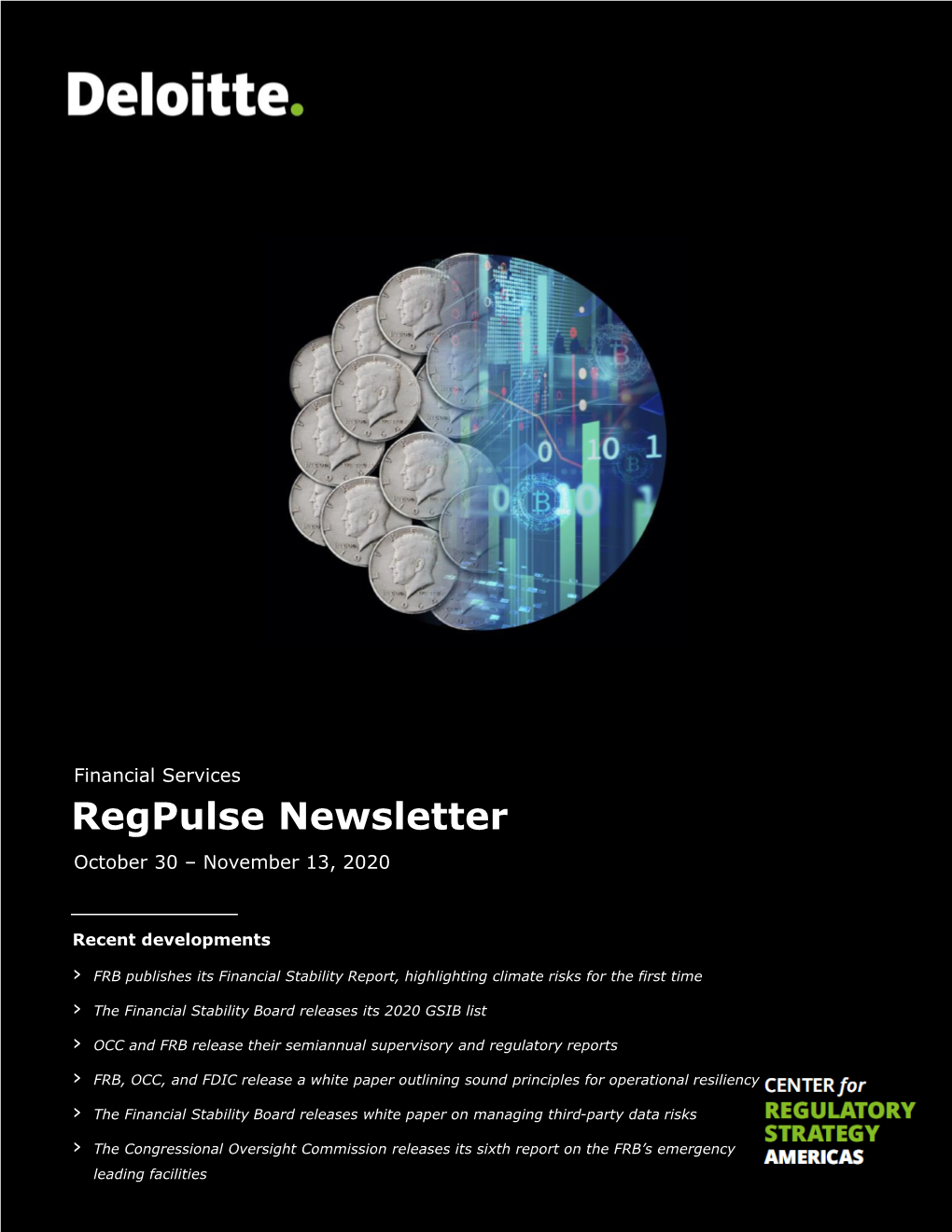 Regpulse Newsletter October 30 – November 13, 2020