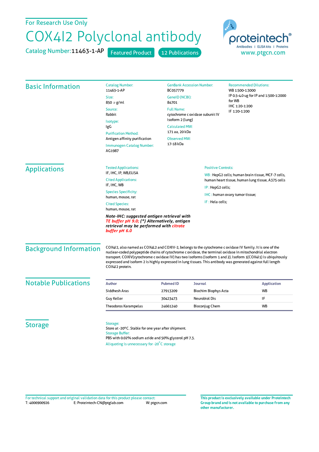 COX4I2 Polyclonal Antibody