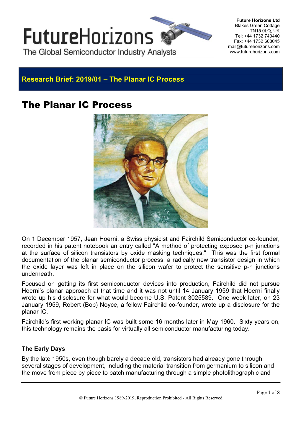 Planar Process with Noyce’S Interconnection Via a Diffused Layer of Metal Conductors