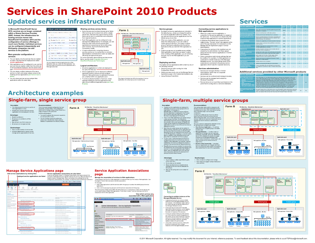 Services in Sharepoint 2010 Products