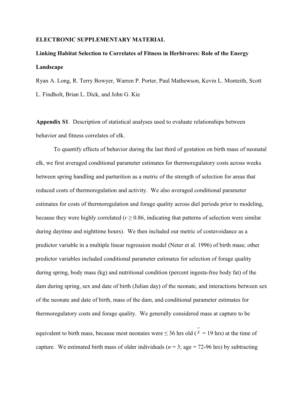 Linking Habitat Selection to Correlates of Fitness in Herbivores: Role of the Energy Landscape