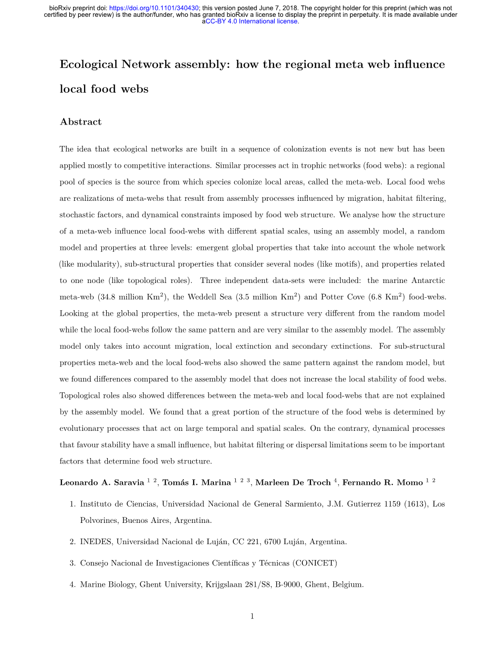 Ecological Network Assembly: How the Regional Meta Web Influence Local