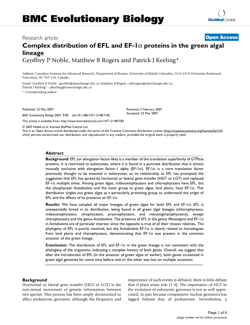 BMC Evolutionary Biology Biomed Central