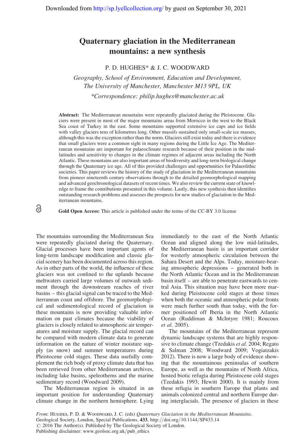 Quaternary Glaciation in the Mediterranean Mountains: a New Synthesis