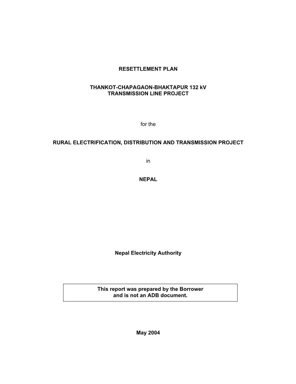 Rural Electrification, Distribution, and Transmission Project