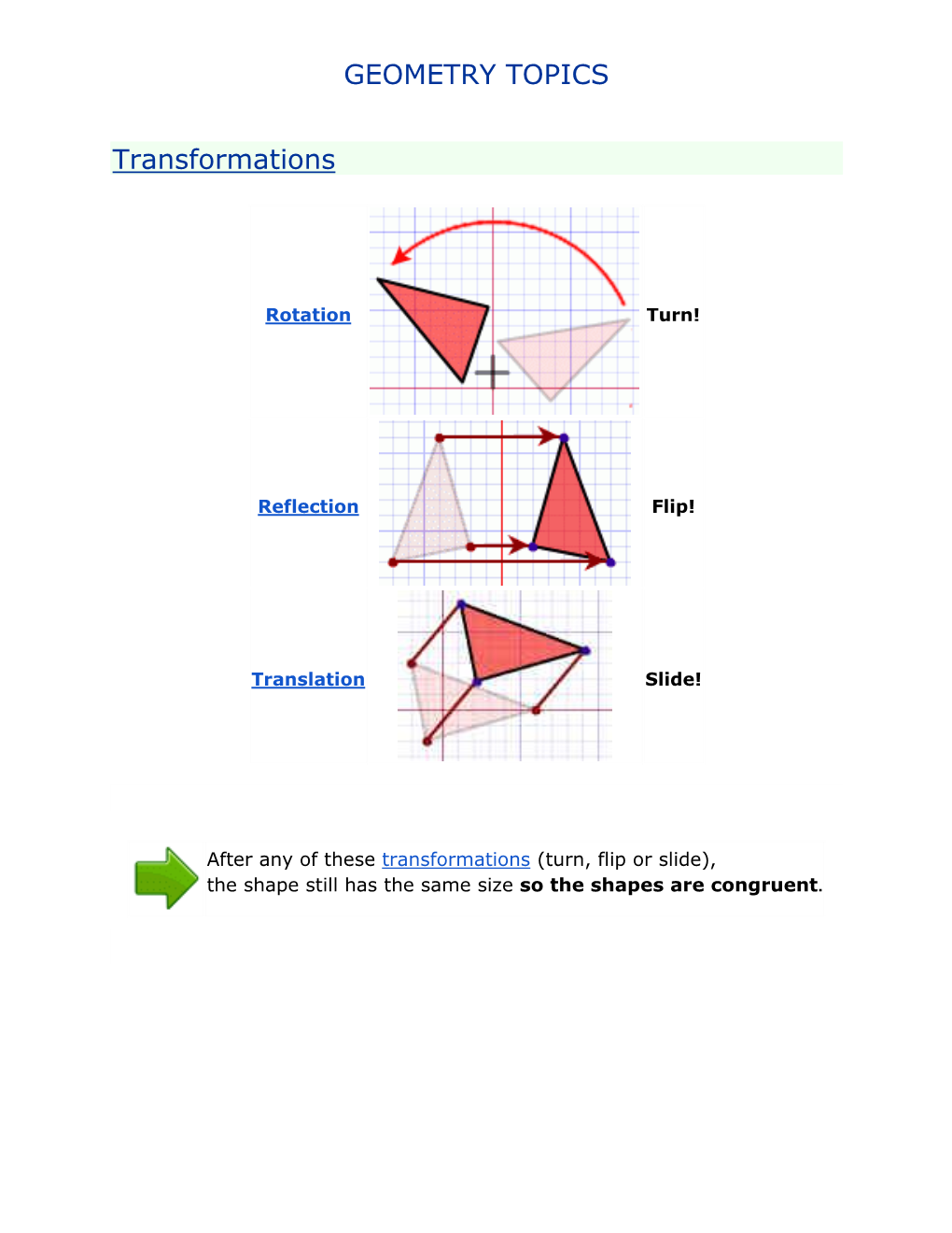 Geometry Topics