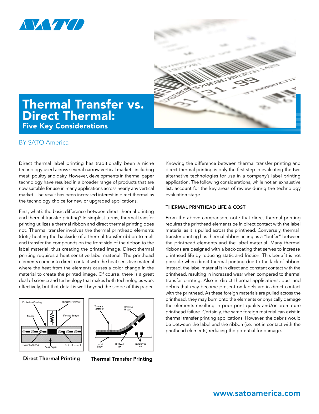 Thermal Transfer Vs. Direct Thermal: Five Key Considerations