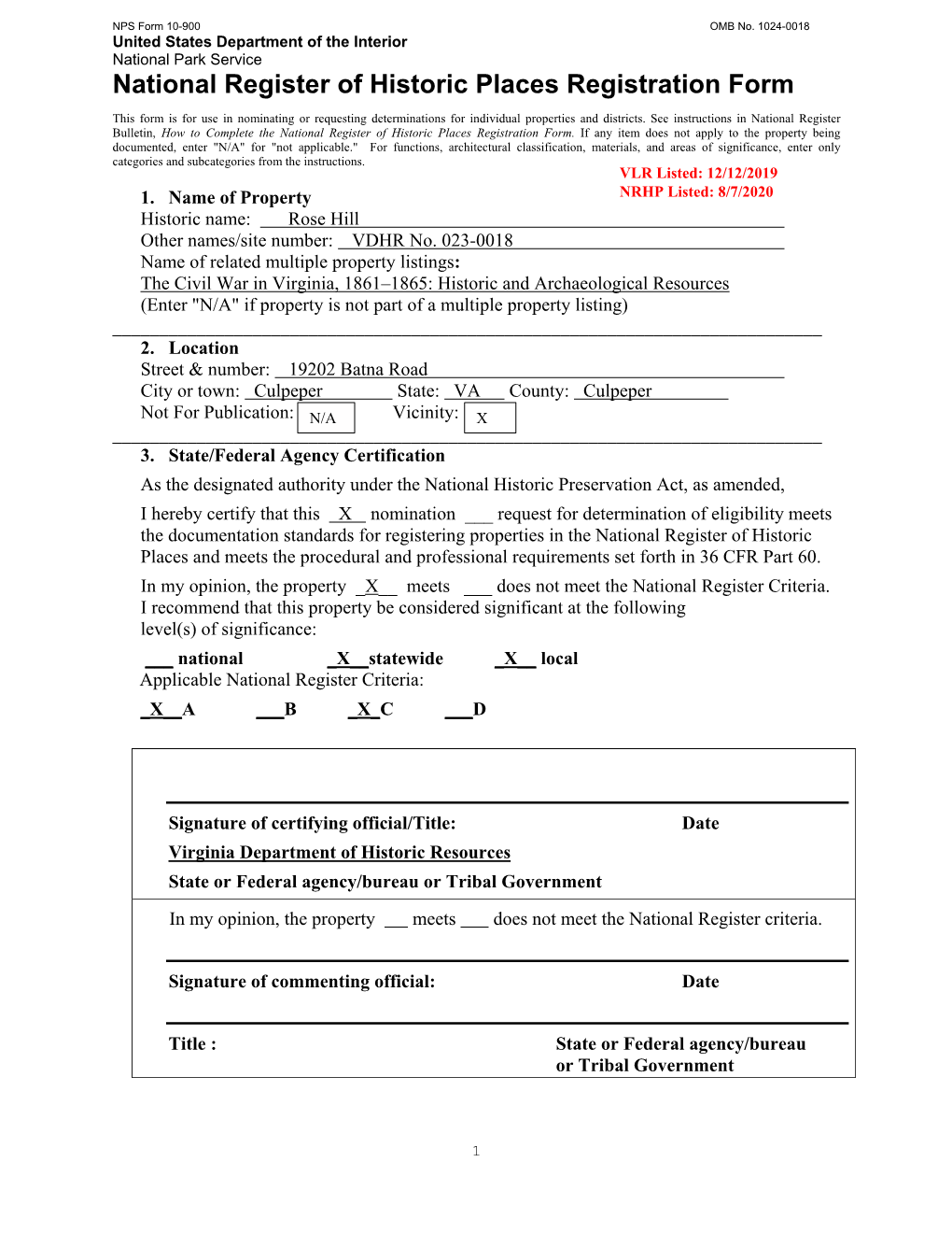 National Register of Historic Places Registration Form