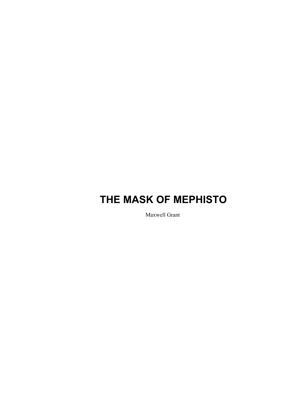 The Mask of Mephisto