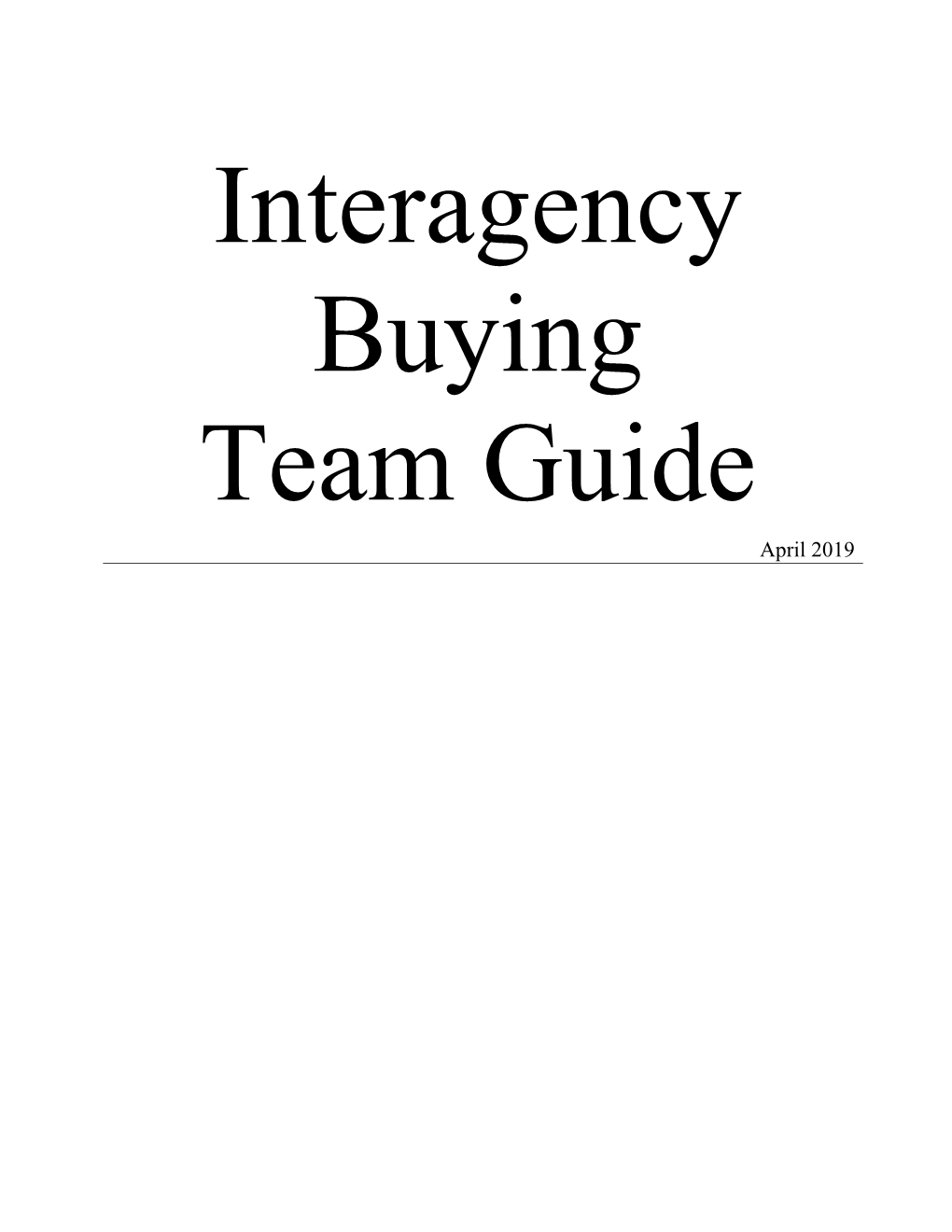 National Interagency Buying Team Guide