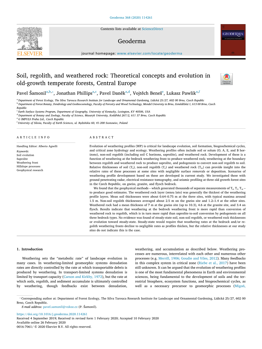 Soil, Regolith, and Weathered Rock Theoretical Concepts and Evolution