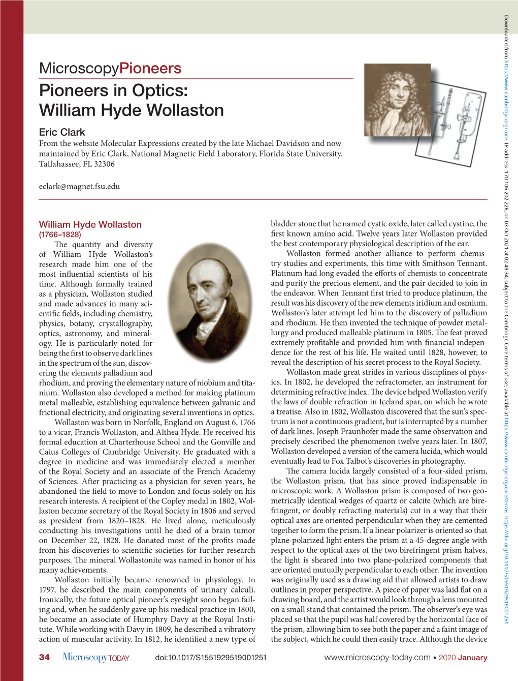 William Hyde Wollaston Eric Clark