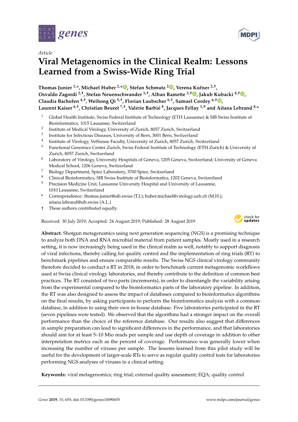 Viral Metagenomics in the Clinical Realm: Lessons Learned from a Swiss-Wide Ring Trial