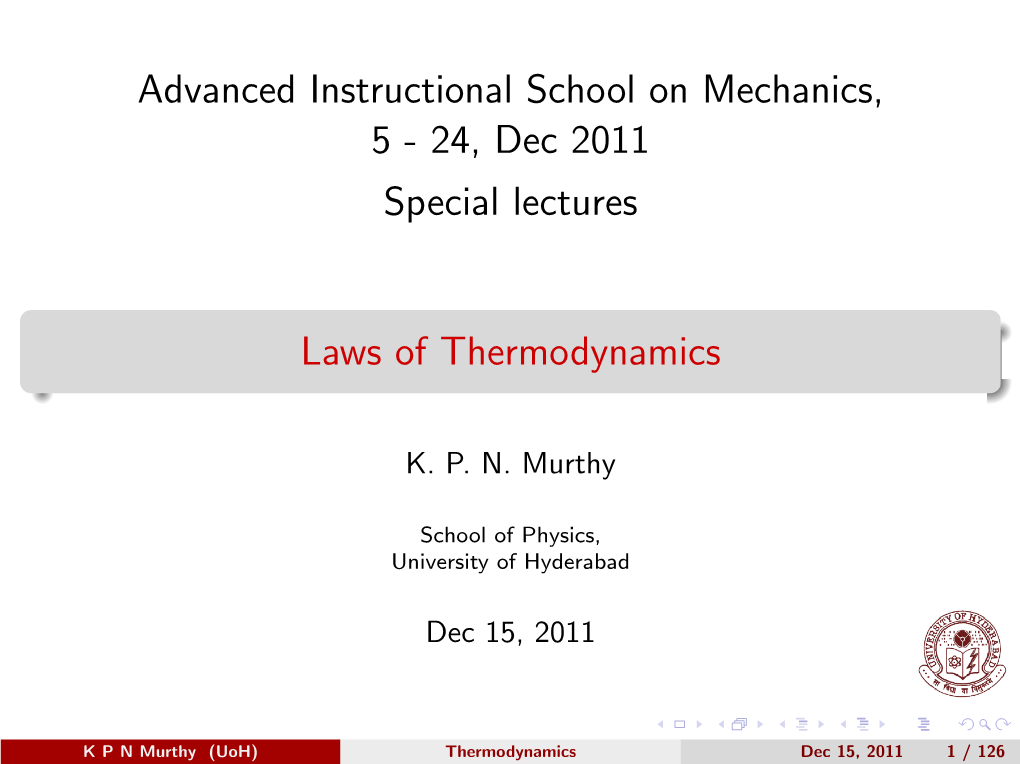 Laws of Thermodynamics