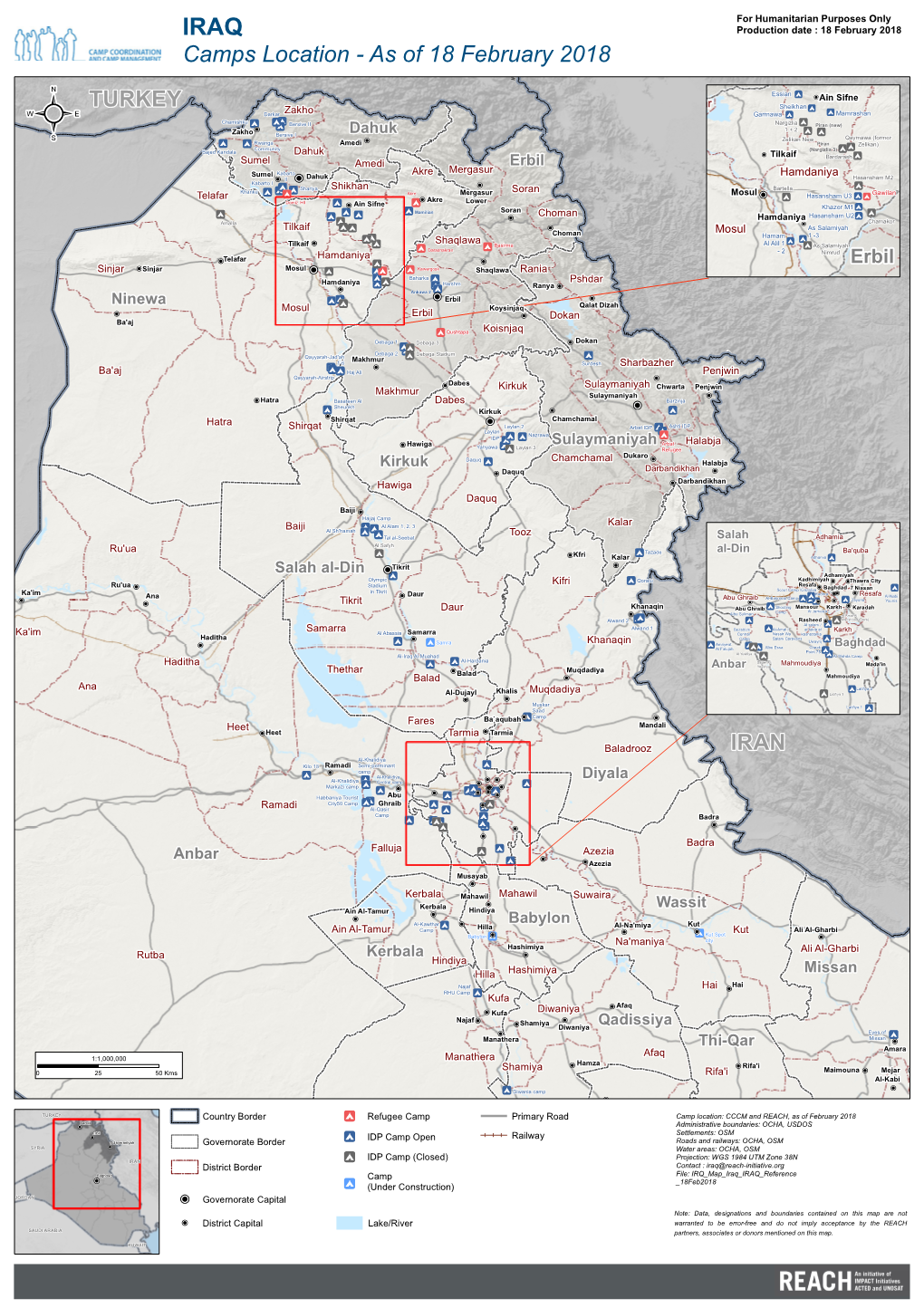 Camps Location - As of 18 February 2018