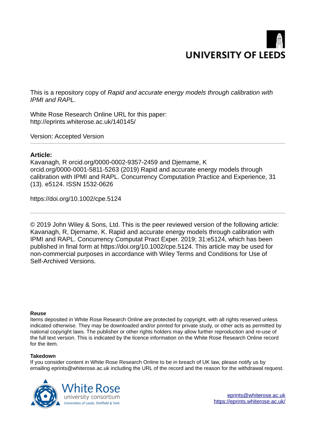 Rapid and Accurate Energy Models Through Calibration with IPMI and RAPL