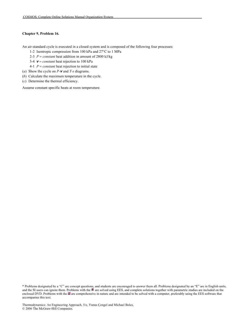 Chapter 9, Problem 16. an Air-Standard Cycle Is Executed in A