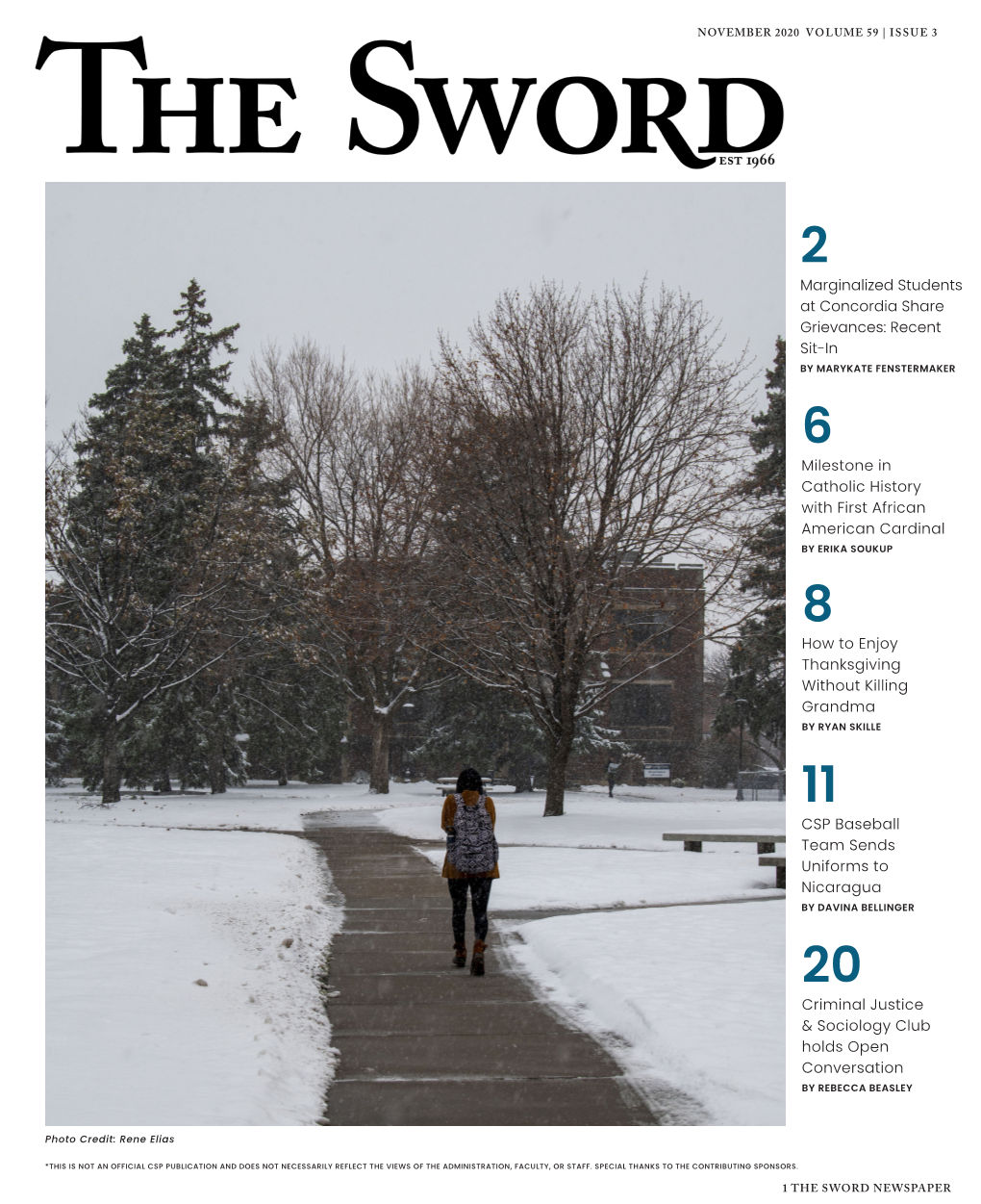 The Sword, November 2020