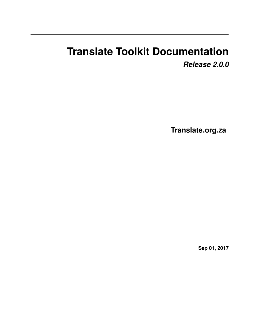 Translate Toolkit Documentation Release 2.0.0