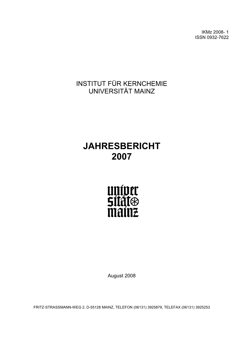 Jahresbericht 2007