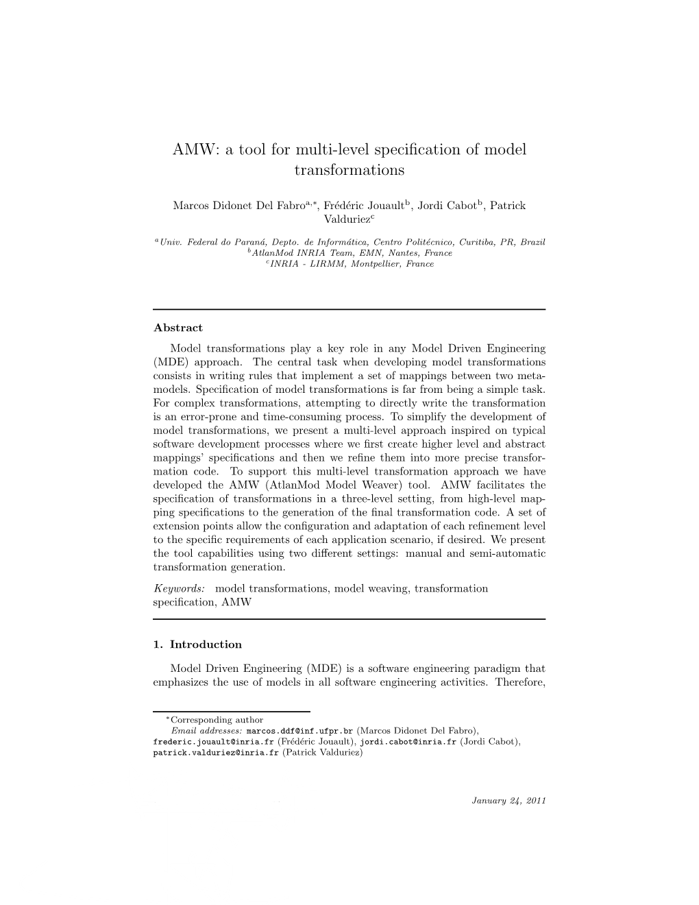 AMW: a Tool for Multi-Level Specification of Model Transformations