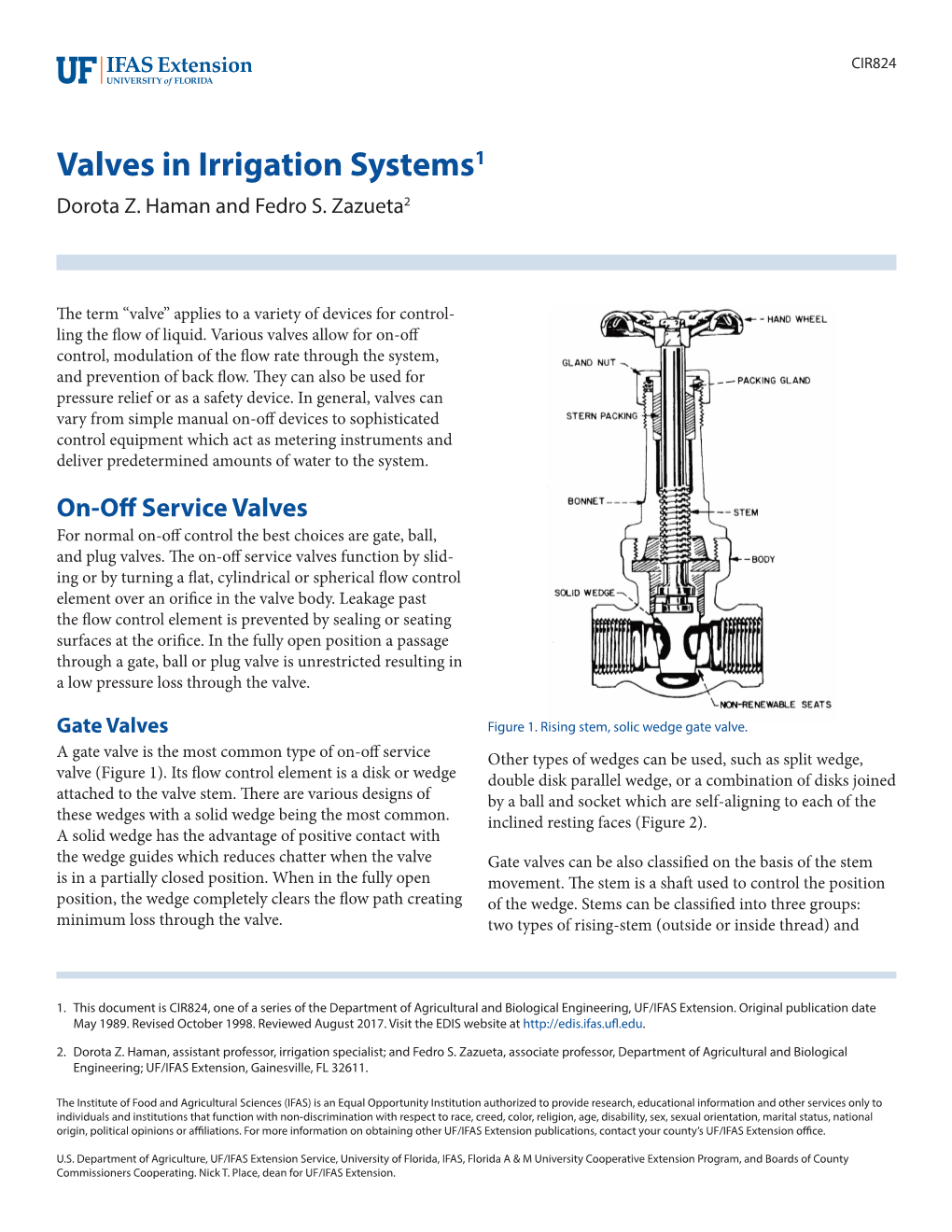 Valves in Irrigation Systems1 Dorota Z