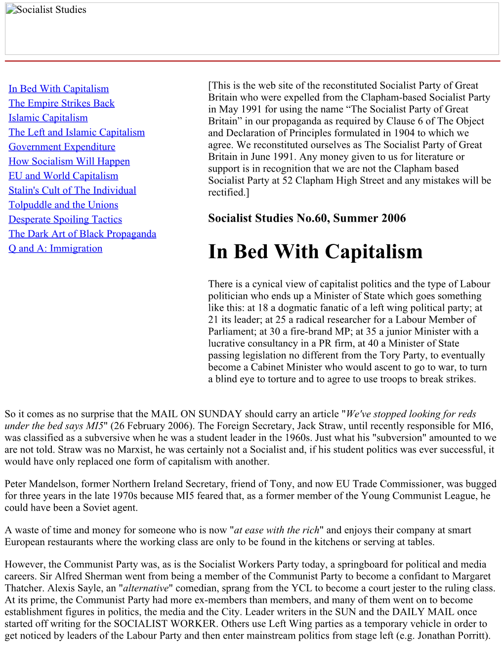 In Bed with Capitalism