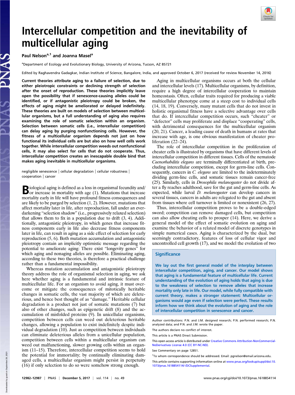 Intercellular Competition and the Inevitability of Multicellular Aging